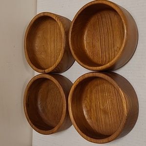 Set of 4 Vintage Dolphin Teakwood Bowls